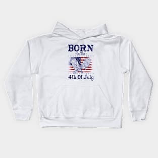 Born On The 4th Of July Birthday Patriotic Independence Day Kids Hoodie